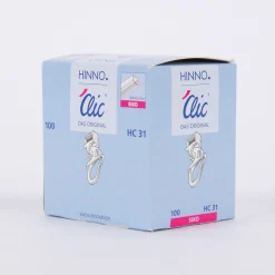 Original Hinno Clic Gleiter HC31 Gardinen-Clickgleiter Klickgleiter mit Faltenlegehaken kurz für 6mm Laufnut 100 Stück