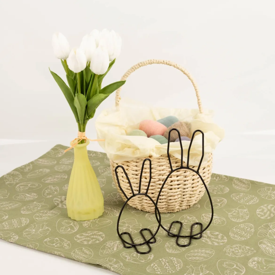 Osterhase Metall schwarz 10x20cm