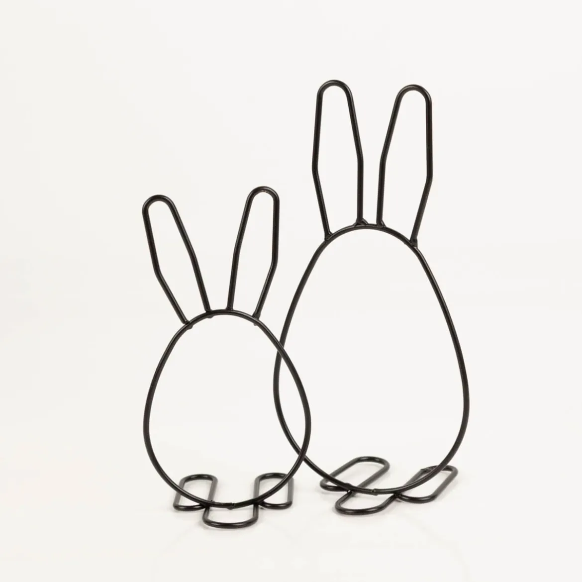 Osterhase Metall schwarz 10x20cm