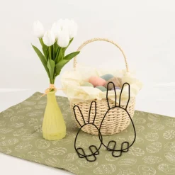 Osterhase Metall schwarz 8x12cm