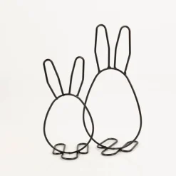 Osterhase Metall schwarz 8x12cm