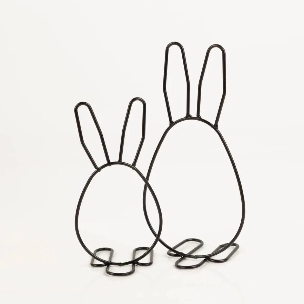 Osterhase Metall schwarz 8x12cm