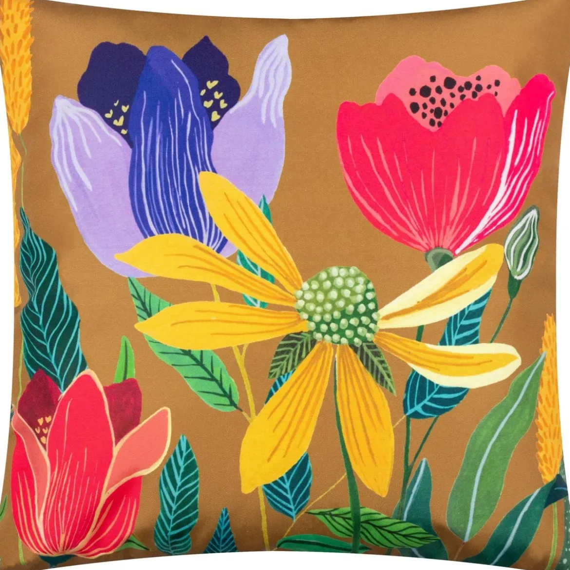 Outdoor Kissen Celandine House of Bloom Blumen safran gelb 43x43cm