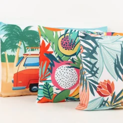 Outdoor Kissen Frutti Früchte weiß bunt wasserabweisend 40x60cm