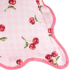 Outdoor Kissenhülle Früchte Kirschen Vichy-Karo rosa 45x45cm