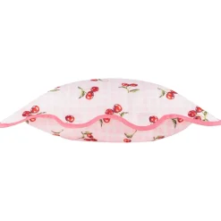 Outdoor Kissenhülle Früchte Kirschen Vichy-Karo rosa 45x45cm
