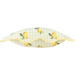 Outdoor Kissenhülle Früchte Zitronen Gingham-Karo salbei 45x45cm