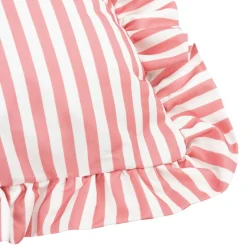 Outdoor Kissenhülle Millie Ruffle Streifen Rüschen rosa weiß 50x50cm