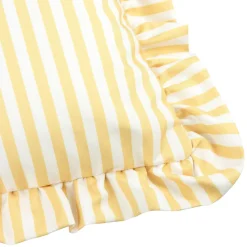 Outdoor Kissenhülle Millie Ruffle Streifen Rüschen gelb weiß 50x50cm