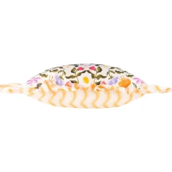Outdoor Kissenhülle Sommersonnenwende Sonne Blumen Rüschen creme bunt 50x50cm