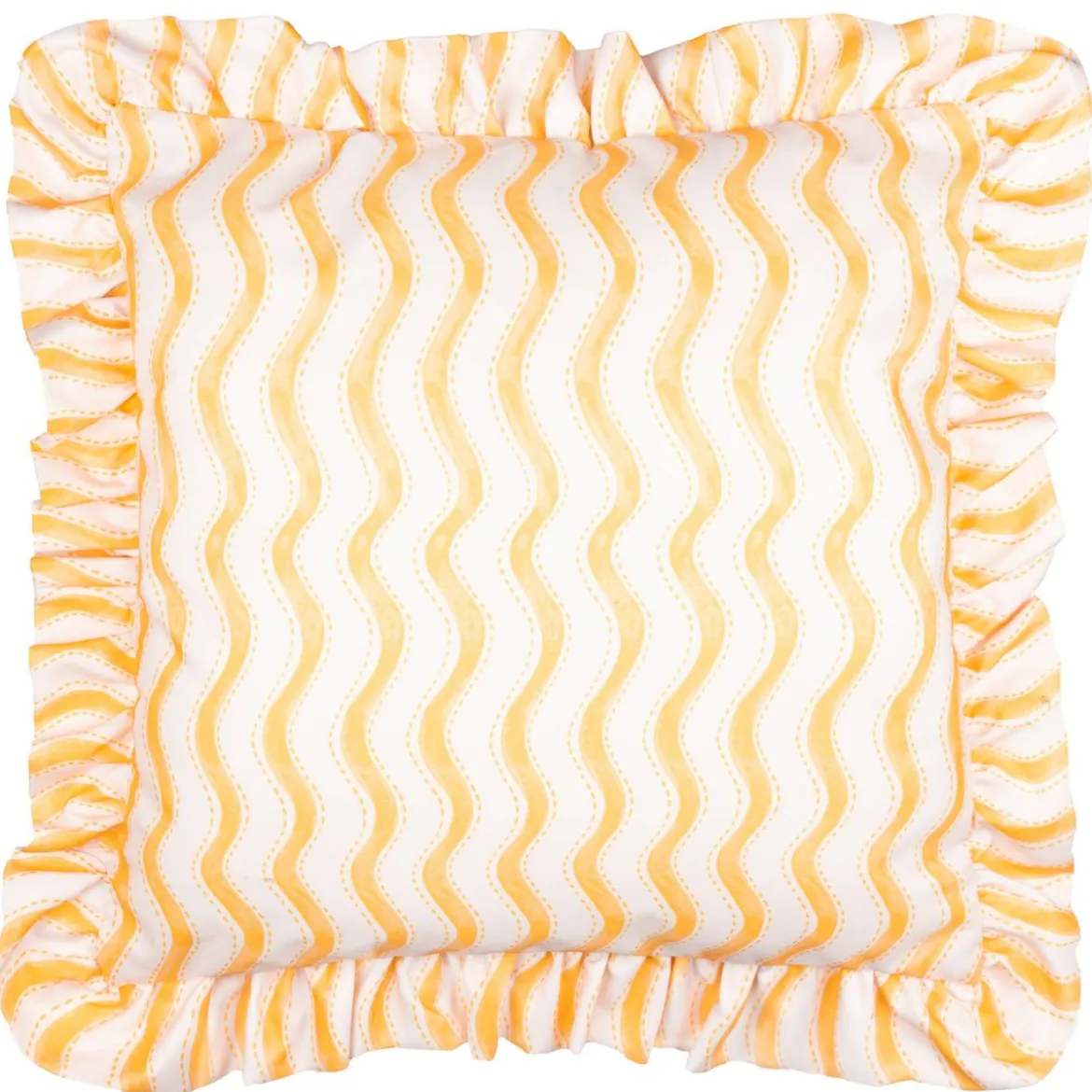 Outdoor Kissenhülle Sommersonnenwende Sonne Blumen Rüschen creme bunt 50x50cm