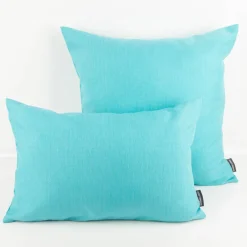 Outdoor Kissenhülle Struktur Olefina aqua blau in versch. Größen von SCHÖNER LEBEN.