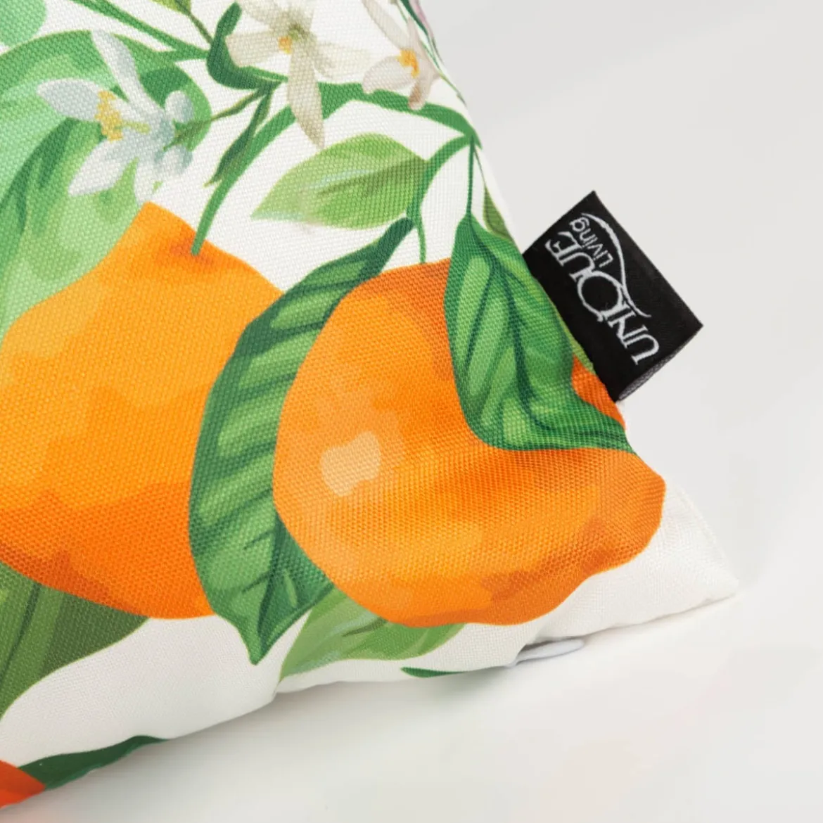 Outdoor Kissen Orangen weiß orange grün 45x45cm