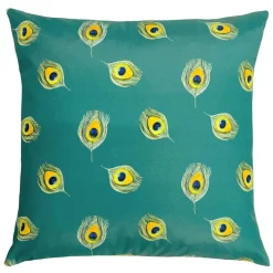 Outdoor Kissen Peacock Pfau Dschungel blush rosa 43x43cm