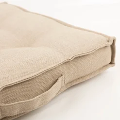 Outdoor Sitzkissen Matratzenkissen Struktur uni Natur 45x45x12cm