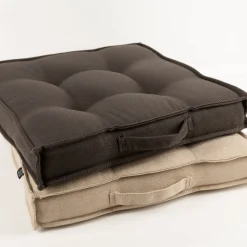 Outdoor Sitzkissen Matratzenkissen Struktur uni Natur 45x45x12cm