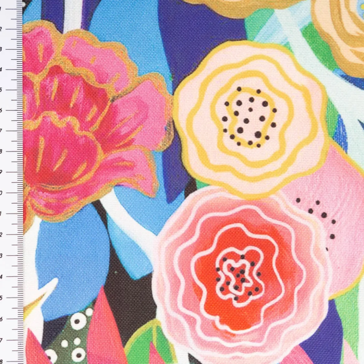 Outdoor Stoff Canvas Aurelia Floral pink/blau wasserabweisend von Swafing 1,40m Breite