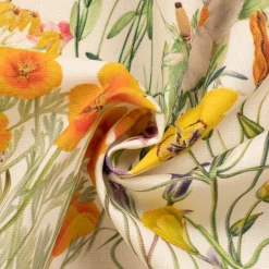 Outdoorstoff Dralon Digitaldruck Wildflower Sunny Field Feldblumen ecru bunt 1,40m Breite