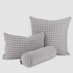 Outdoorstoff Dralon Jacquard Teflonbeschichtung Hahnentritt grau wollweiß 1,40m Breite