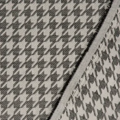 Outdoorstoff Dralon Jacquard Teflonbeschichtung Hahnentritt grau wollweiß 1,40m Breite
