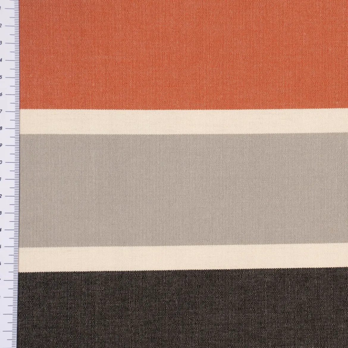 Outdoorstoff Dralon Jacquard Dekostoff polsterfähig Streifen terra schwarz grau 1,40m Breite