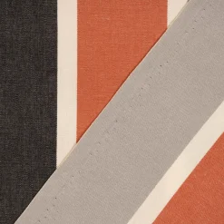 Outdoorstoff Dralon Jacquard Dekostoff polsterfähig Streifen terra schwarz grau 1,40m Breite