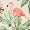 Outdoorstoff Dralon Teflonbeschichtung Palmen Papagei Flamingo beige bunt 1,40m Breite