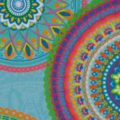 Outdoorstoff Dralon Teflonbeschichtung Mandalas türkis mulitcolor 1,40m Breite
