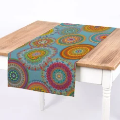 Outdoorstoff Dralon Teflonbeschichtung Mandalas türkis mulitcolor 1,40m Breite