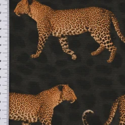 Outdoorstoff Dralon Teflonbeschichtung Leopard Parade Leoparden schwarz braun 1,40m Breite