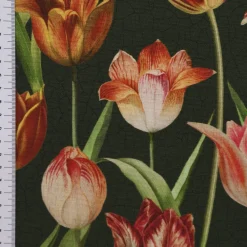 Outdoorstoff Dralon Teflonbeschichtung Tulip Painting Tulpen grün rot 1,40m Breite