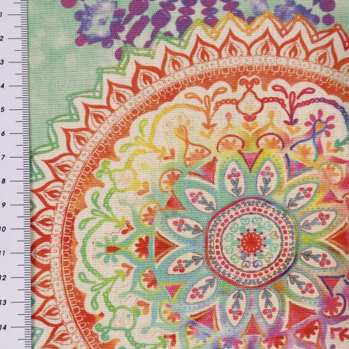 Outdoorstoff Dralon Teflonbeschichtung Mandala Watercolour mint bunt 1,40m Breite