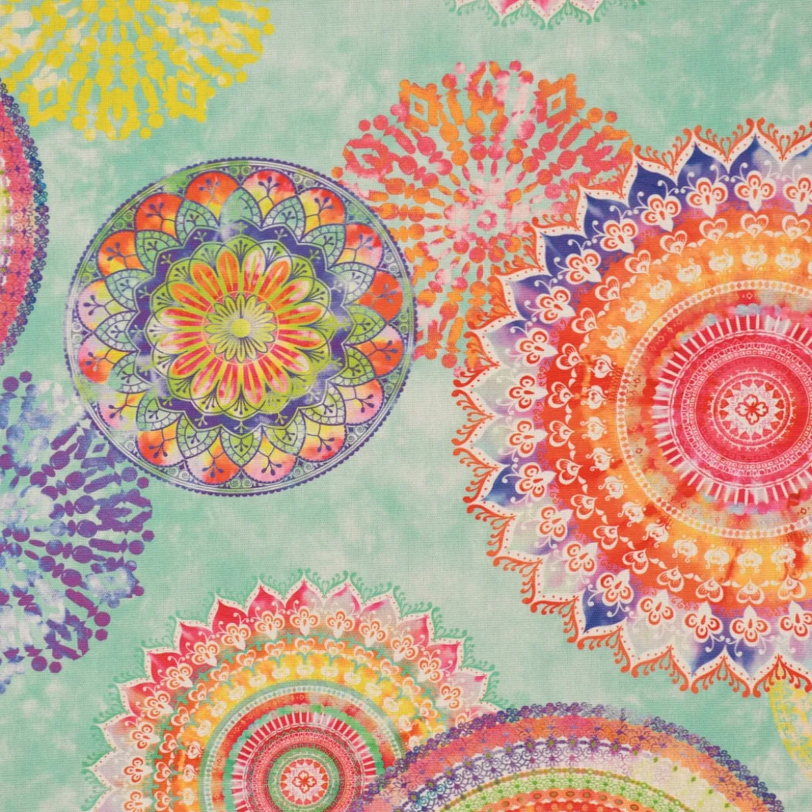 Outdoorstoff Dralon Teflonbeschichtung Mandala Watercolour mint bunt 1,40m Breite