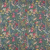 Outdoorstoff Dralon Teflonbeschichtung Floral Happy Garden Blumen Vögel blau bunt 1,40m Breite