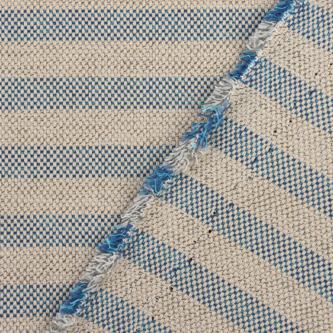 Outdoorstoff Markisenstoff Gartenmöbelstoff teflonbeschichtet Famara natur blau gestreift 160cm breit