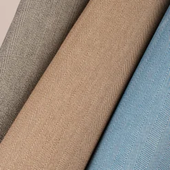 Outdoorstoff Markisenstoff Teflonbeschichtung Arrieta Fischgrätmuster Herringbone braun 1,60m Breite