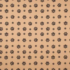 Outdoorstoff polsterfähig Pawprints Hundepfoten beige schwarz 1,60m Breite