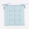 Outdoor Stuhlkissen mit Bindebändern Geometrie Hexagon türkis 40x40x3cm