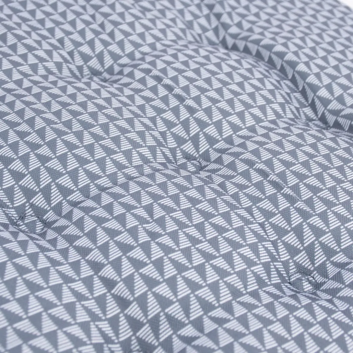 Outdoor Stuhlkissen mit Bindebändern Geometrie Dreiecke anthrazit 40x40x3cm