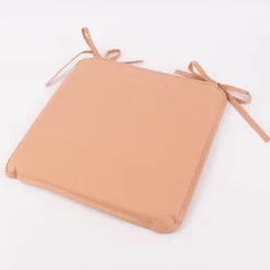 Outdoor Stuhlkissen mit Bindebändern einfarbig rosa 38x38x2,5cm