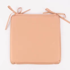Outdoor Stuhlkissen mit Bindebändern einfarbig rosa 38x38x2,5cm