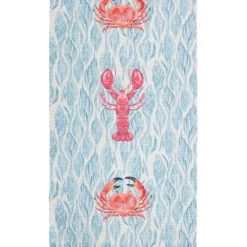 Outdoor Tischläufer Abersoch Krabben Hummer maritim marine blau 35x180cm