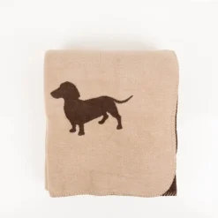 PAD Kuscheldecke Cozy up brown dog Dackel beige braun XL 150x200cm