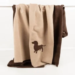 PAD Kuscheldecke Cozy up brown dog Dackel beige braun XL 150x200cm