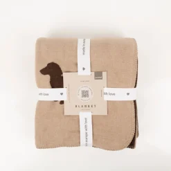 PAD Kuscheldecke Cozy up brown dog Dackel beige braun XL 150x200cm