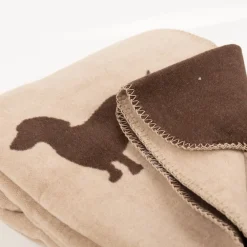 PAD Kuscheldecke Cozy up brown dog Dackel beige braun XL 150x200cm