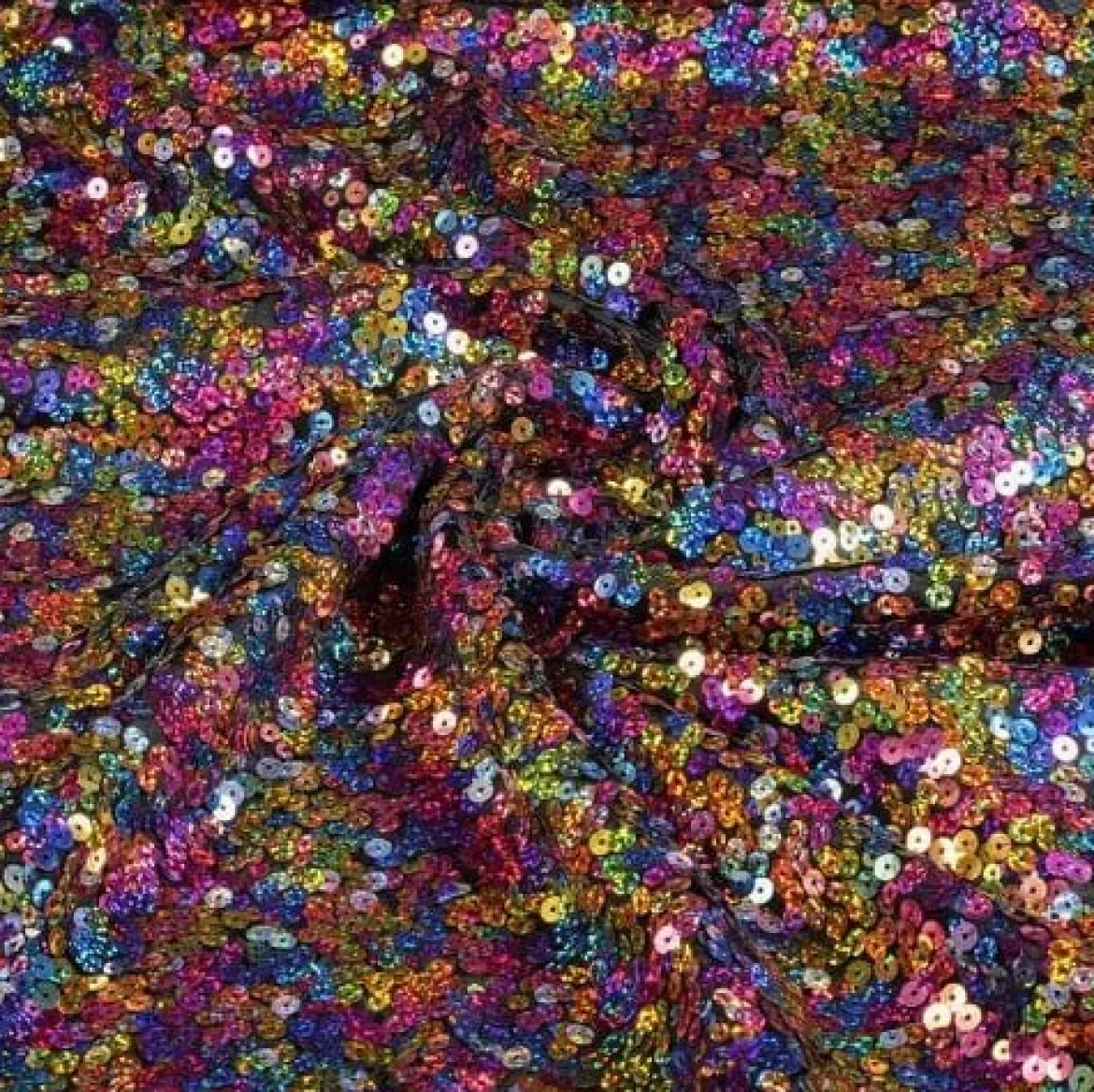 Pailettenstoff Stretch Holografie Pailetten multicolor 130cm Breite