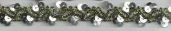 Paillettenband Band Glitzer gold silber Breite: 1,5cm