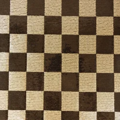 Paillettenstoff Karo Mesh Tüll Kostümstoff gold schwarz 1,25m Breite