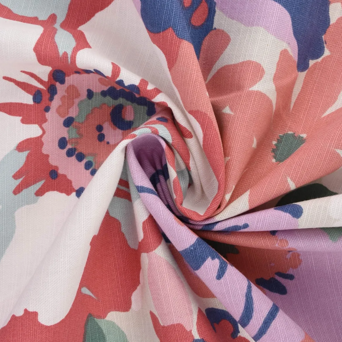 Panama Dekostoff Baumwollstoff Zumba Raspberry Blüten bunt 140cm Breite